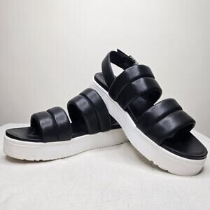 UGG Black and White Platform Sandals Size 9
